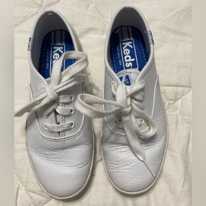 White Leather Keds Cheerleading Sneakers